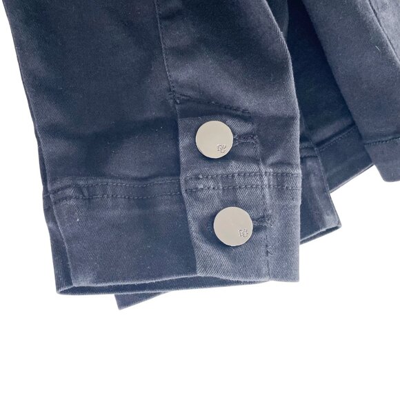 DG2 by Diane Gilman Jean Jacket Black Silver Button Front Denim Coat Size 1X New - Picture 5 of 7